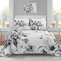 Floral Quilt Set California King 3 Pieces Grey Floral Quilt Coverlet Set Soft Microfiber Lightweight Purple Quilted Bedspread Fo