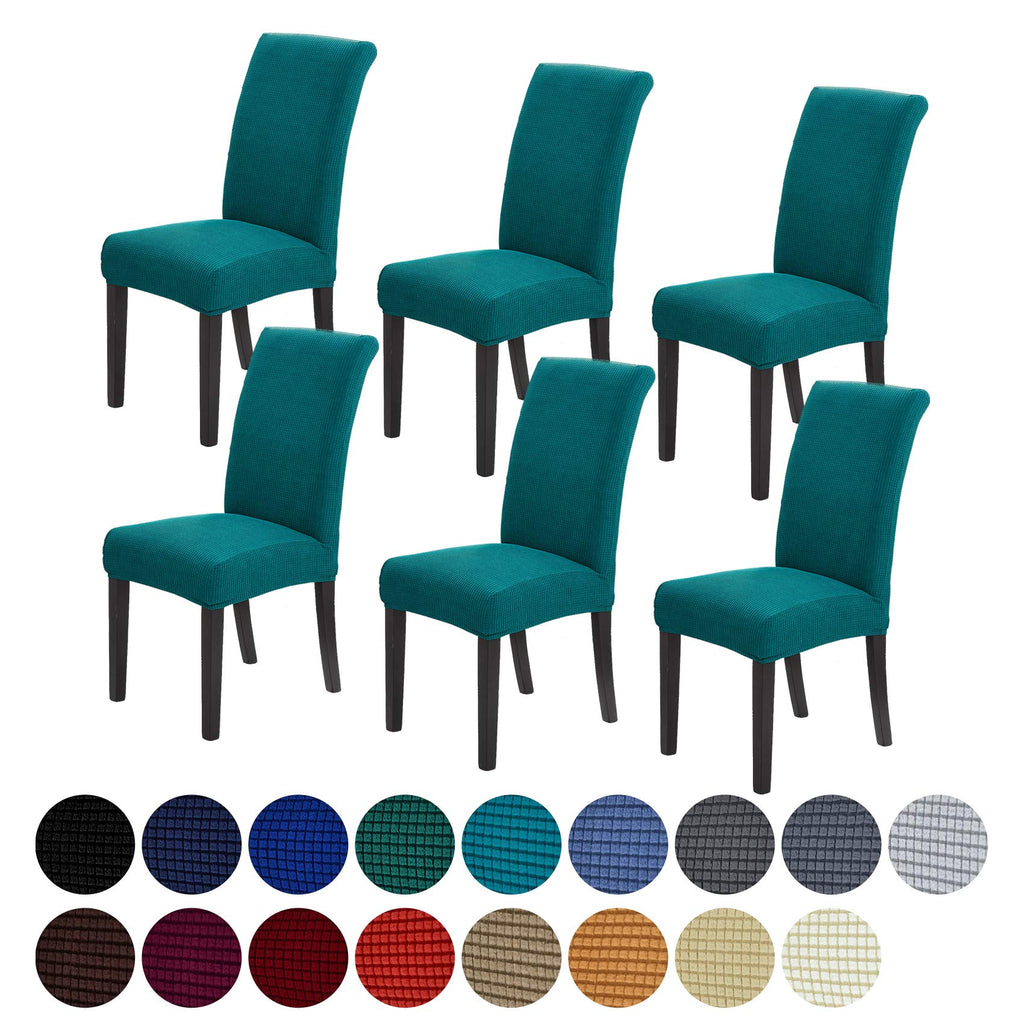 Howhic Stretch Chair Covers for Dining Room Set of 6, Removable Washable Dining Room Chair Covers, Dining Chair Slipcovers Seat 