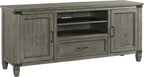 Intercon Foundry Media Console with 2 Shelves, 2 Cabinets, and Shelf, Brushed Pewter, 70" Width TV Stands