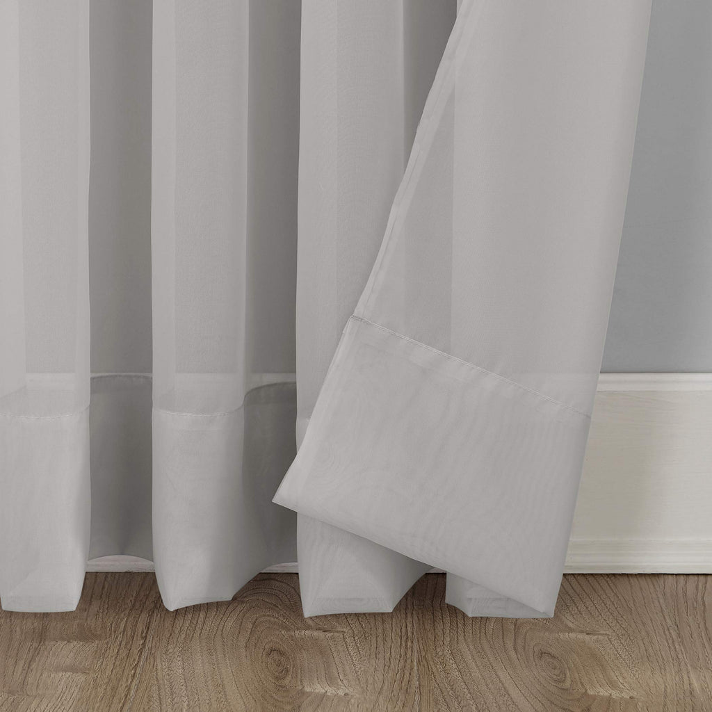 No. 918 53566 Emily Sheer Voile Rod Pocket Curtain Panel, 59'' X 84'', Silver Gray