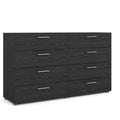 Austin 8 Drawer Double Dresser, Black Woodgrain