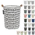 laundry baskets,bedroom hamper,kitchen organization,Waterproof Round Cotton Linen Collapsible storage basket. (Finger DOts)