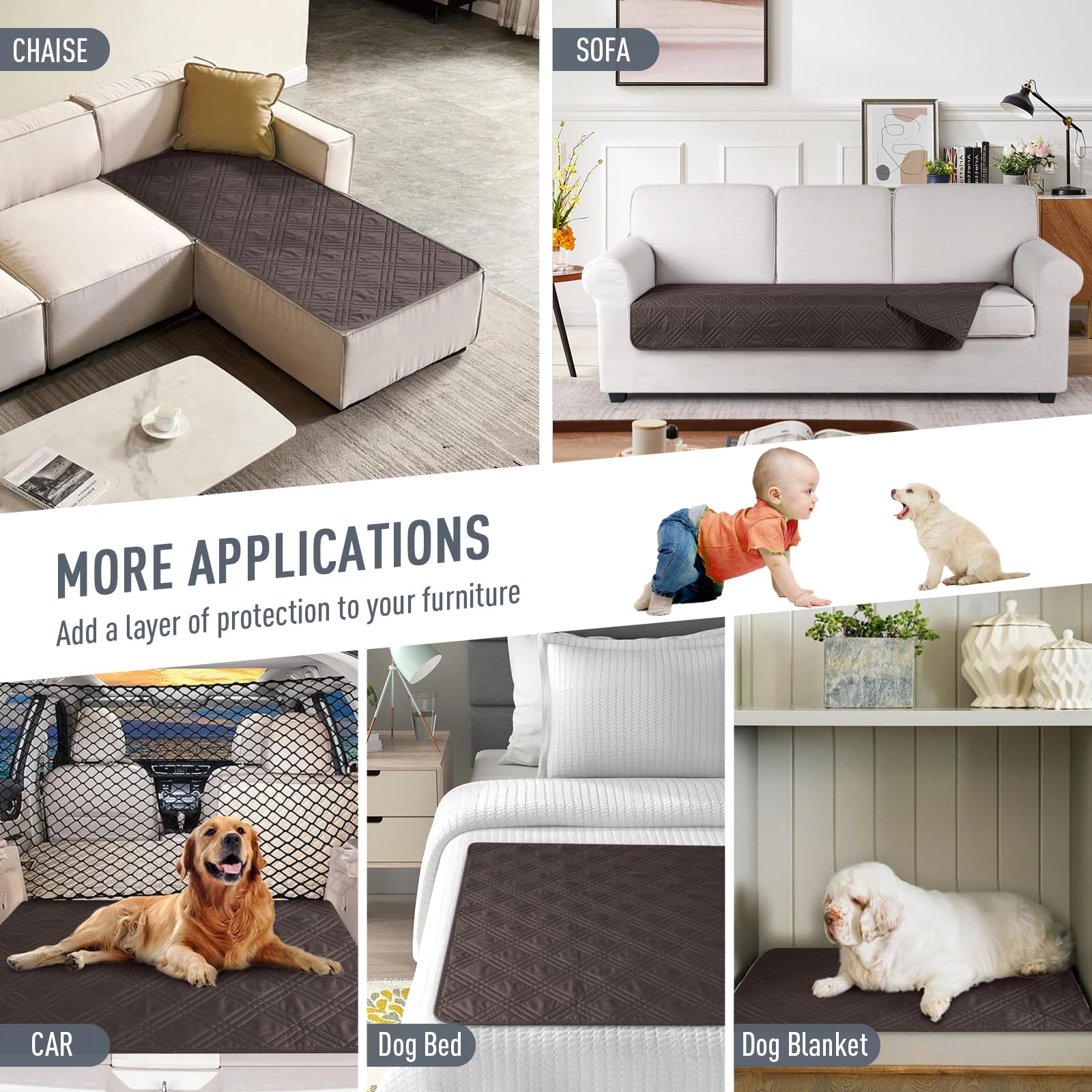 Taococo Reversible Couch Seat Cover For Dogs Pets Couch Cover For Chaise Sectional Sofa U Shape Sofa Furniture Protector Sofa Sl