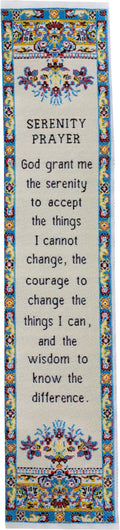 Serenity Prayer, Woven Fabric Christian Bookmark, Silky Soft Divine Peace Flexible Bookmarker for Novels Books and Bibles, Tradi