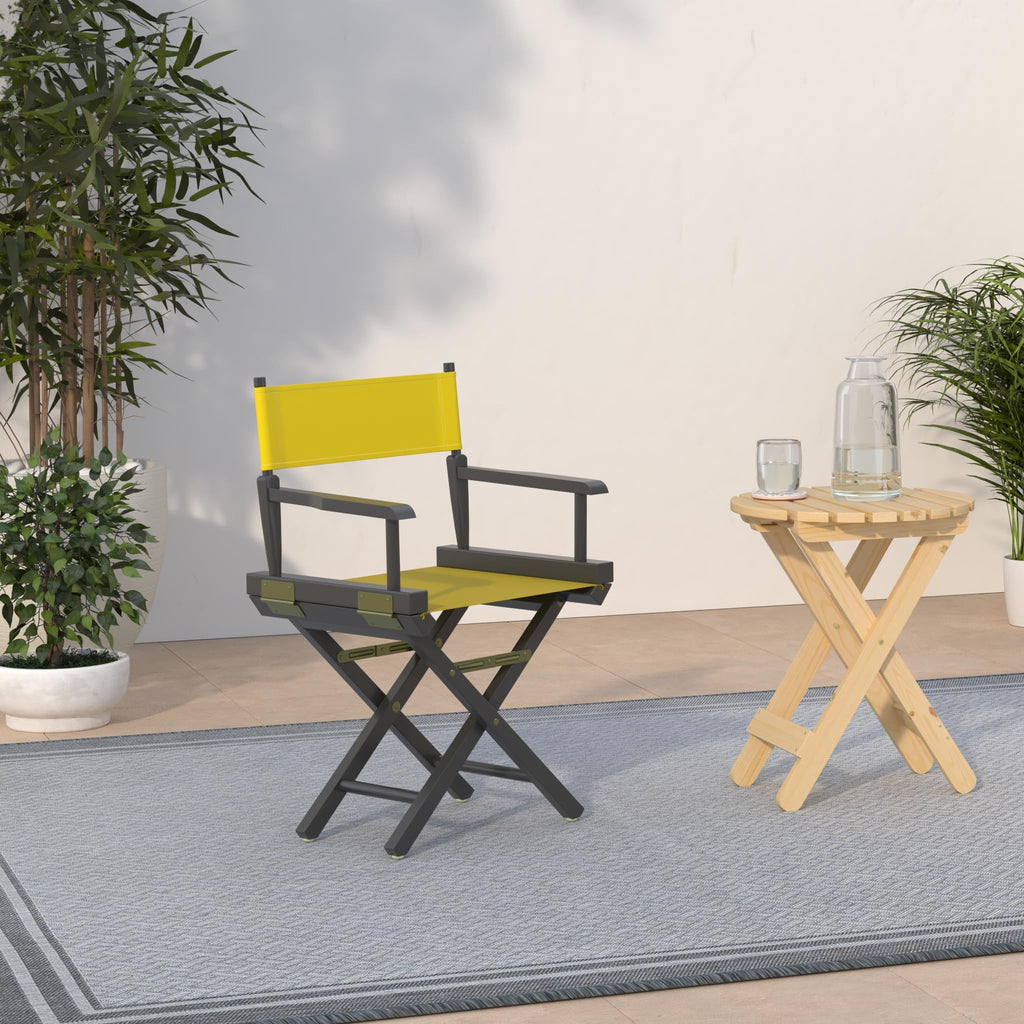 Casual Home 200-02/021-34 18" Black Frame-Gold Canvas Director Chair Classic Height, Blackframe