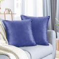 Nestl Throw Pillow Covers, Cozy Velvet Decorative Calm Blue Pillow Covers 20 X 20 Inches, Soft Solid Couch Pillow Covers For Sof
