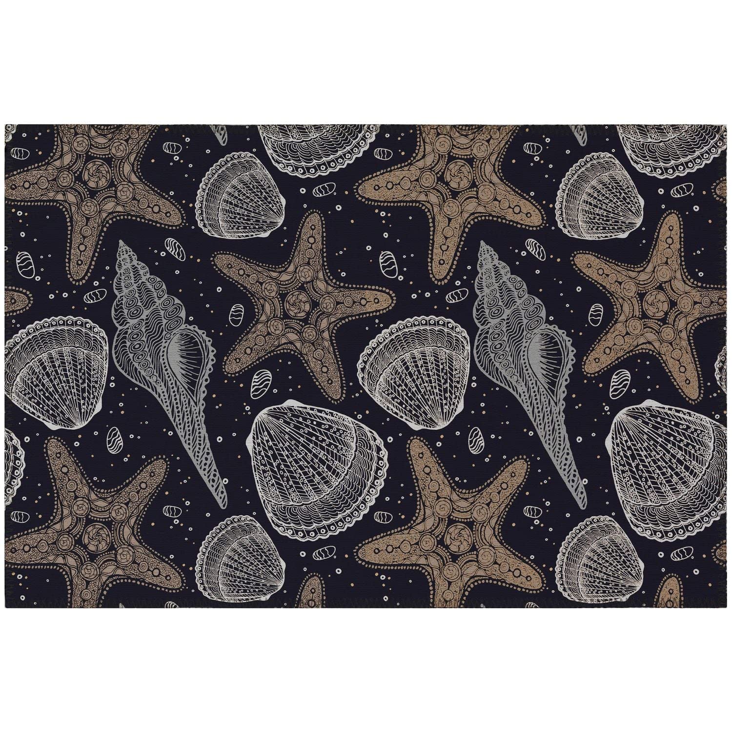 Seabreeze Sz4 Black Coastal Rug Rectangle 8' X 10'