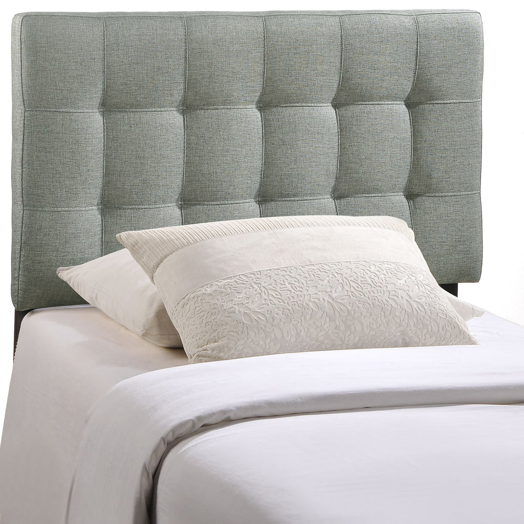 Modway Lily Tufted Linen Fabric Upholstered Twin Headboard in Gray