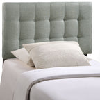 Modway Lily Tufted Linen Fabric Upholstered Twin Headboard in Gray