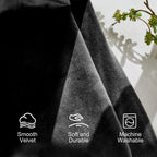 Lazzzy Velvet Black Curtains 72 Inches Long Thermal Insulated Drapes For Bedroom Living Room Darkening Window Treatments Rod Pocket 2 Panels