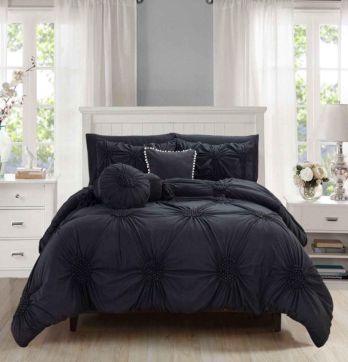 Elegant Comfort Luxurious, Softest, Coziest 10-Piece Bed-In-A-Bag Sunflower Comforter Set, Silky Soft Complete Set Includes Bed