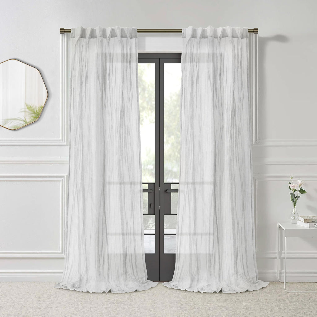 Richmark International Paloma Sheer Dual Header Curtain Panel 52 x 84 in White