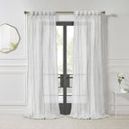 Richmark International Paloma Sheer Dual Header Curtain Panel 52 x 84 in White
