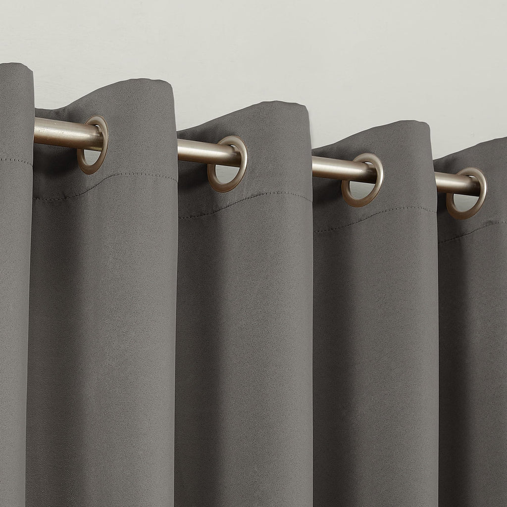 Sun Zero Barrow 2-Pack Energy Saving Grommet Curtain Panel Pair, 54'' X 84, Steel Gray