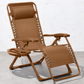 Best Choice Products Adjustable Zero Gravity Chair, Monochromatic Color Folding Patio Recliner W/Side Tray, Headrest - Desert