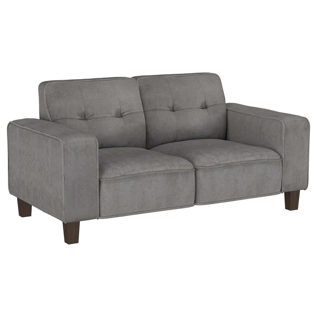 Coaster Home Furnishings Deerhurst Upholstered Track Arm Tufted Loveseat Charcoal