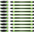 Schneider Xpress Premium Fineliner, 0.8 Mm Porous Point, Light Green Barrel, Black Ink, Box Of 10 Pens (190001)