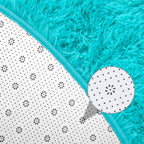 Junovo Round Rug 6X6 Feet Fluffy Soft Area Rugs For Kids Girls Room Princess Castle Plush Shaggy Carpet Cute Circle Nursery Rug