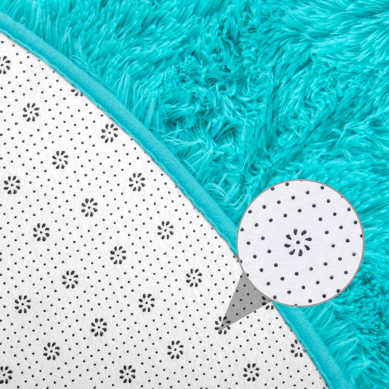 Junovo Round Rug 6X6 Feet Fluffy Soft Area Rugs For Kids Girls Room Princess Castle Plush Shaggy Carpet Cute Circle Nursery Rug