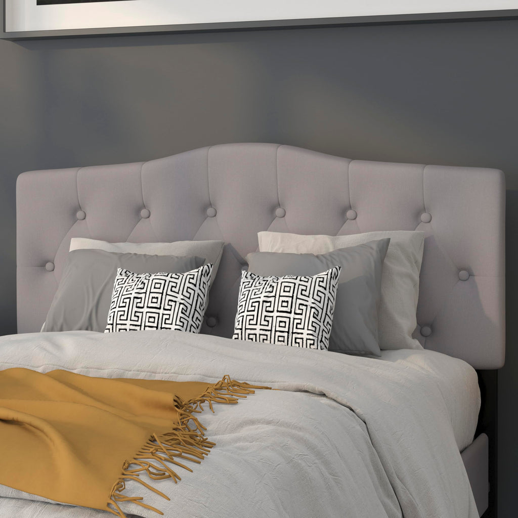 Flash Furniture Cambridge Tufted Upholstered Full Size Headboard In Light Gray Fabric