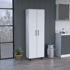 DEPOT E-SHOP Multistorage Cabinet 71" H, 5 Internal Shelves, 2 Doors, White