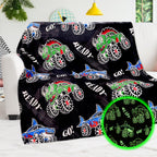 Bororo Dinosaur Truck Toys Glow In The Dark Truck Blanket For Boys Shark Throw Blanket Construction Excavator Birthday Gifts For