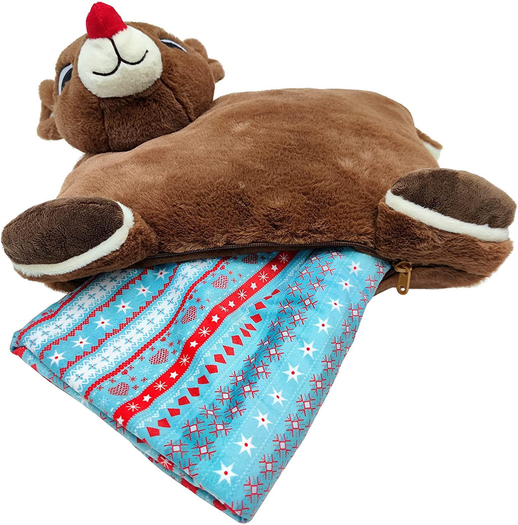Animal Adventure| Rudolph The Red-Nosed Reindeer|Rudolph| Character Cuddle Combos| 2-In-1 Stow-N-Throw Cuddle Bud With Carrying
