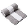 CLOWOOD Plush Oversized Beach Towel - Cotton 40 x 72 Inch Large Thick Charcoal Grey Striped Cabana Pool Swimming Towel