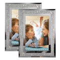 Calenzana 4x6 Picture Frame Sparkle Glass Photo Frames Set for Tabletop, 2 Pack