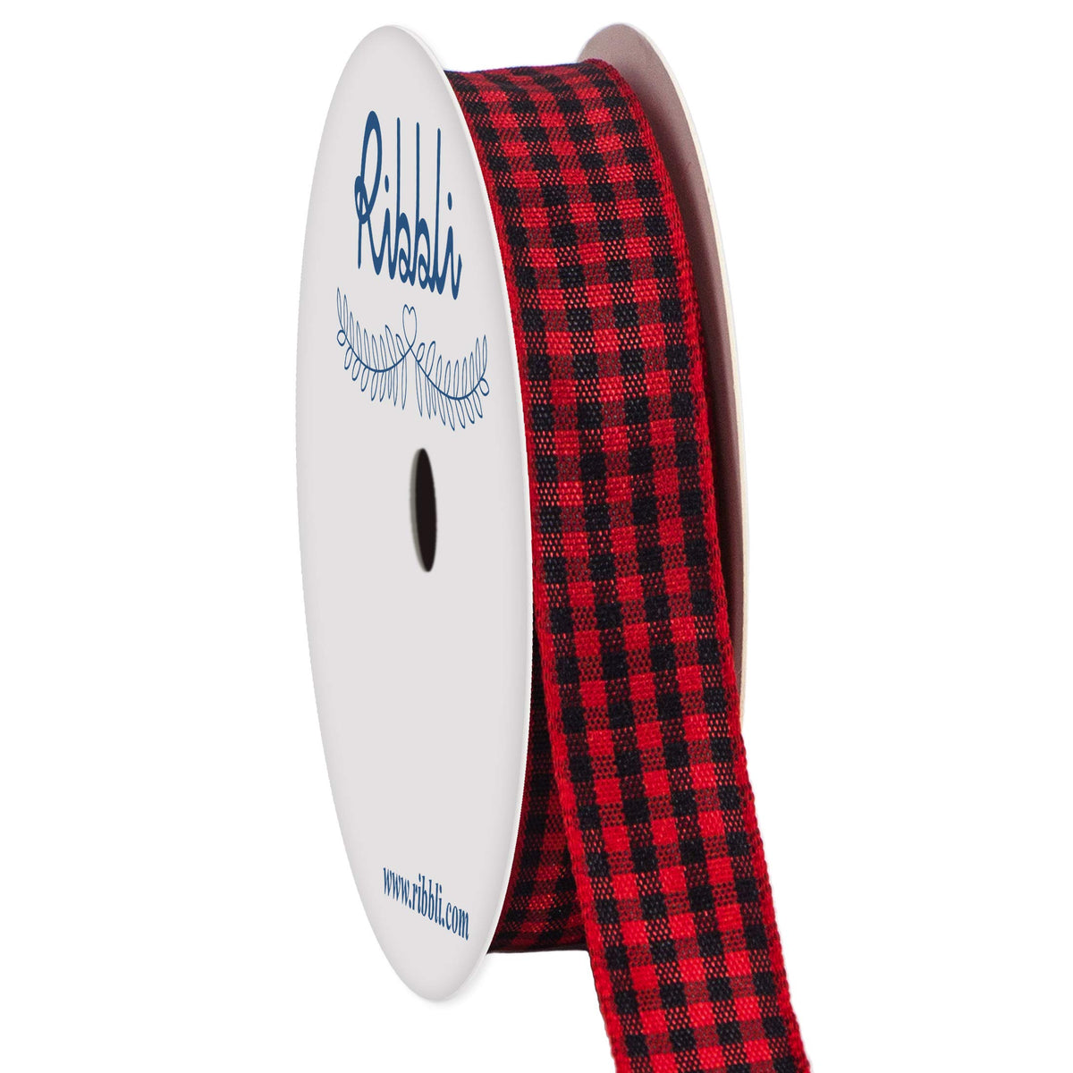 Ribbli Red And Black Gingham Ribbon,100 Polyester Woven Edge,58 Inch X 10 Yard,Plaid Ribbon,Use For Gift Wrapping,Party Decorati