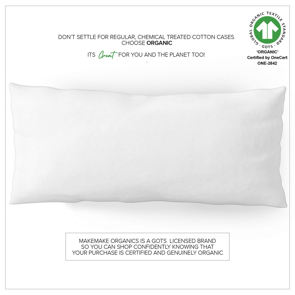 Makemake Organics Organic Body Pillow Case Zippered (Pack Of 1) Gots Certified Organic Cotton Body Pillow Protector Zippered Bre
