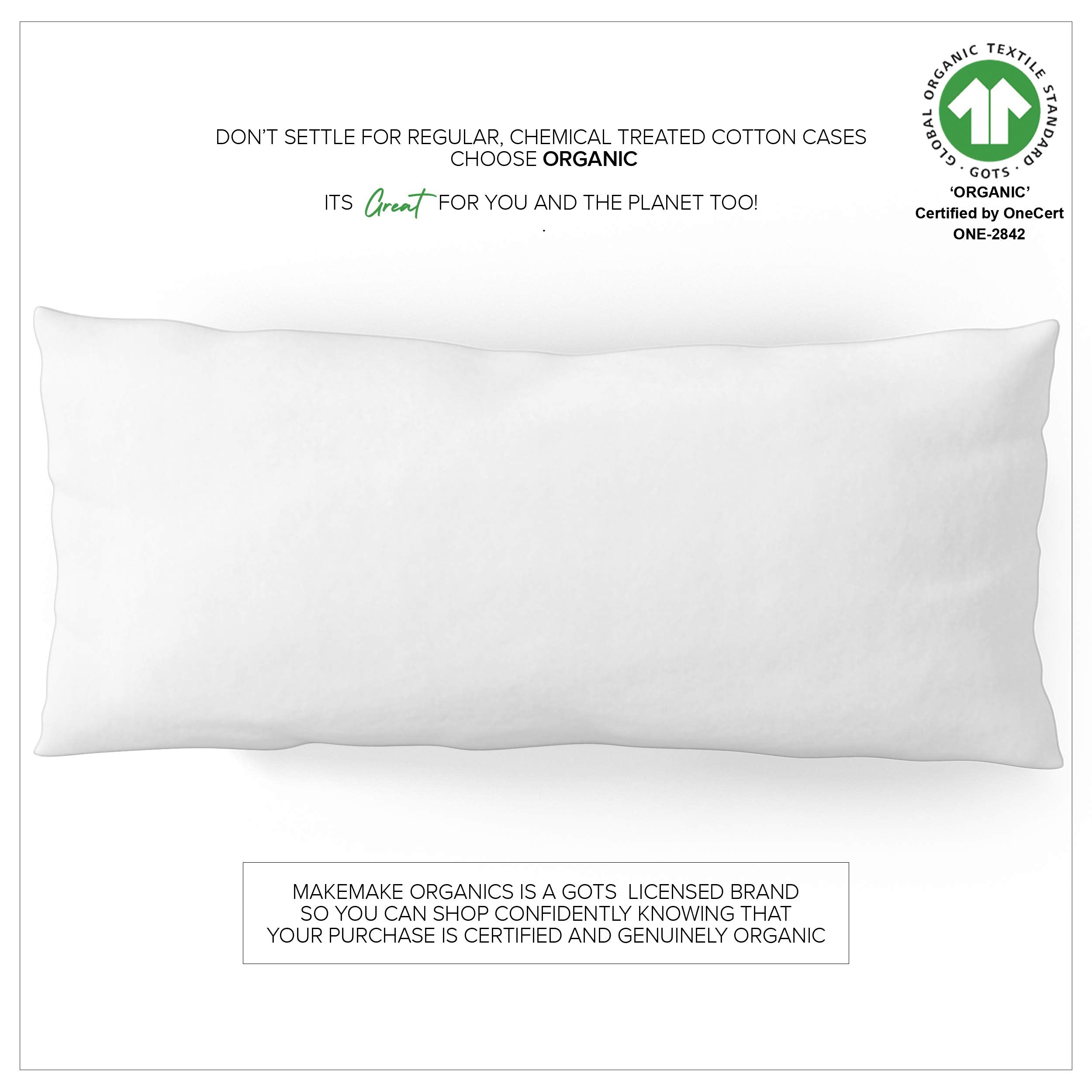 Makemake Organics Organic Body Pillow Case Zippered (Pack Of 1) Gots Certified Organic Cotton Body Pillow Protector Zippered Bre