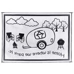 Stylish Camping Ming'S Mark Rh8111 Reversible Rv Home Mat - 8' X 11', Black/White