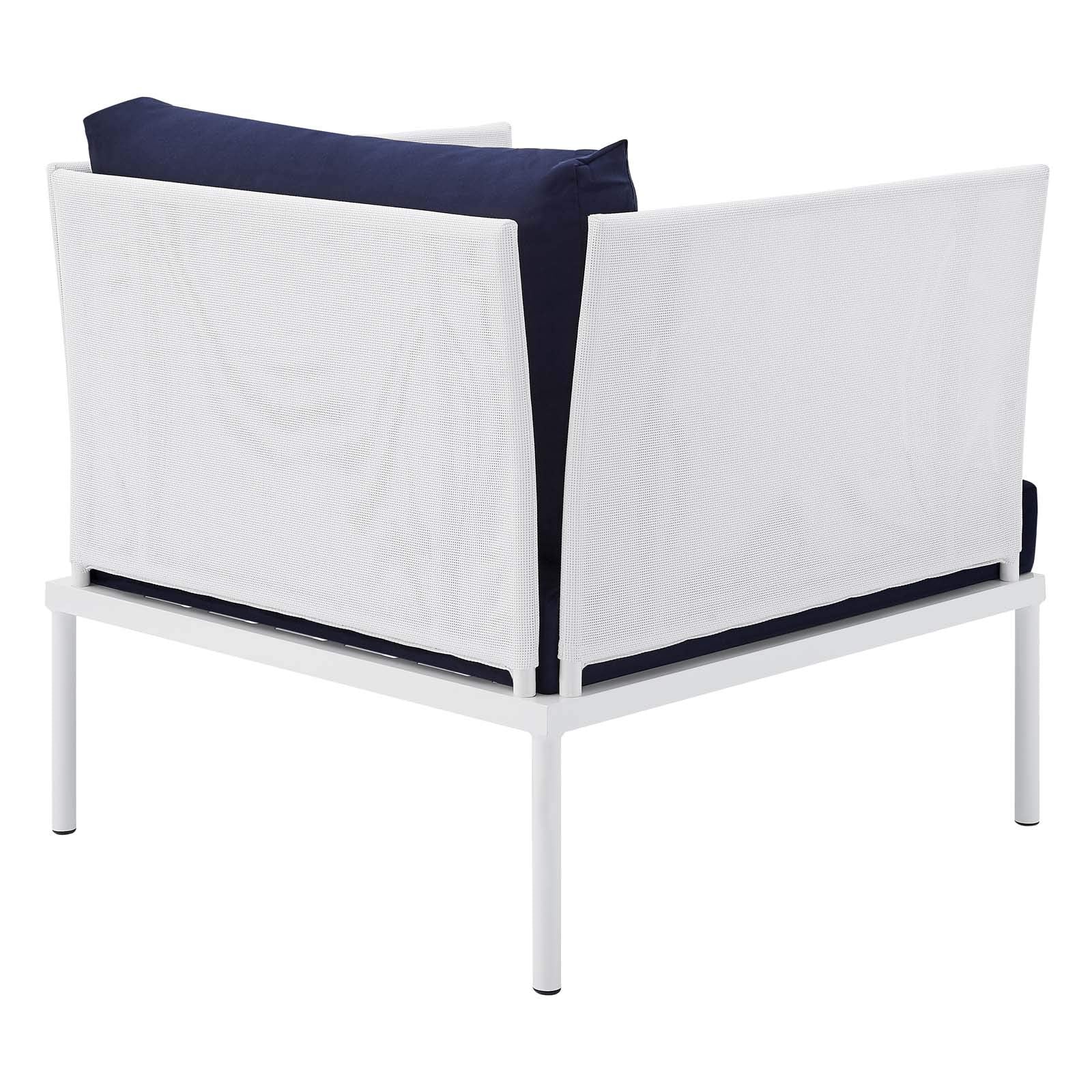 Modway EEI-4955-WHI-NAV Harmony Outdoor Patio Aluminum Armchair, White Navy
