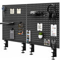 VIVO Black Clampon 60 x 24 inch Desk Pegboard, PPDK30B2