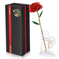 Sinvitron Gold Dipped Rose 24K Real Rose,Long Stem Hand Dipped in 24k Golden Rose,Unique Romantic Gifts for Women in Her Birthda