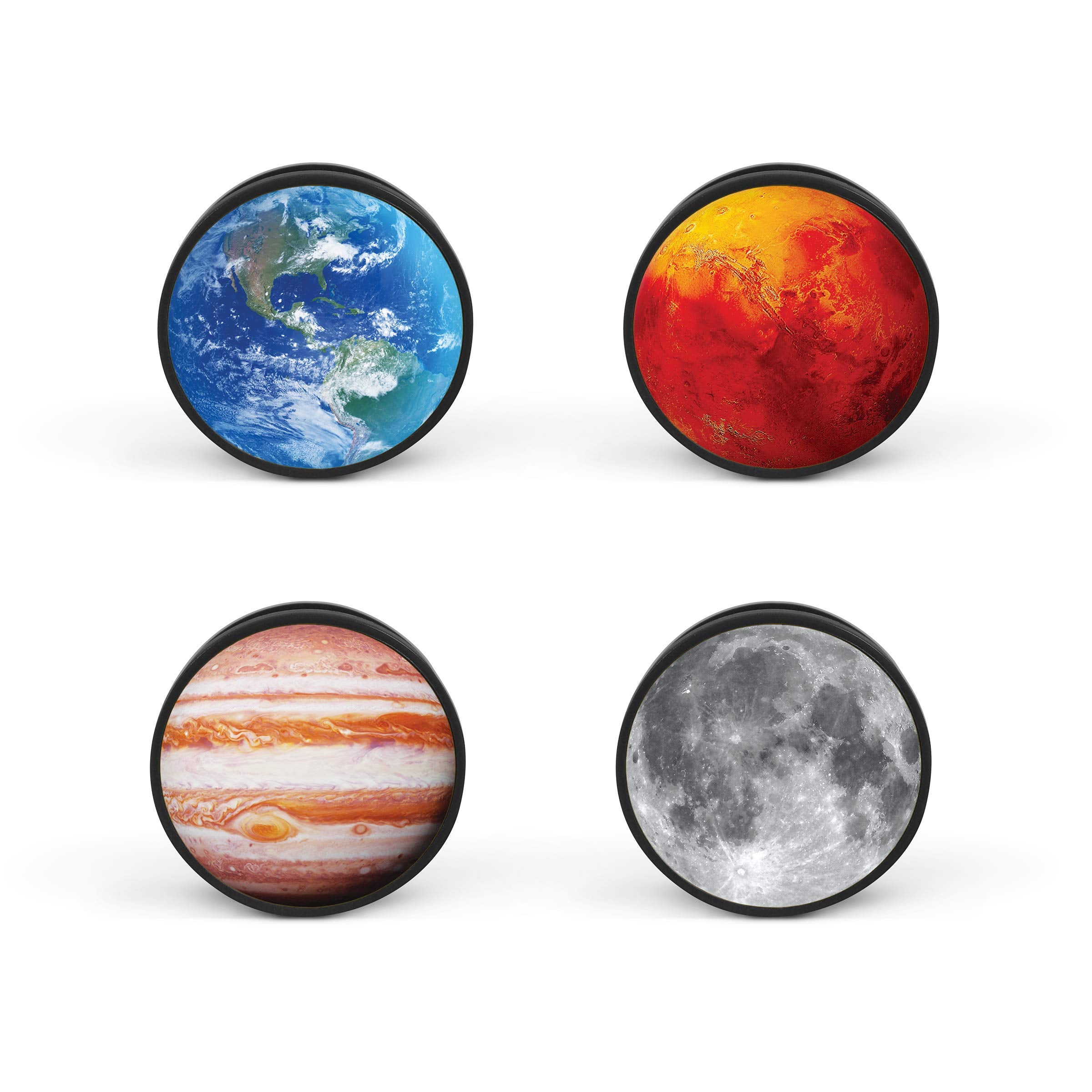 Genuine Fred Cosmic Clips Bag Clips, Set of 4, Planet Patterns