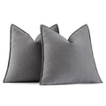 Miulee Pack Of 2 Grey Decorative Pillow Covers 22X22 Inch Soft Chenille Luxurious Couch Throw Pillows Farmhouse Cushion Covers Euro Shams With Elegant Design For Sofa Bedroom Living Room Home Decor