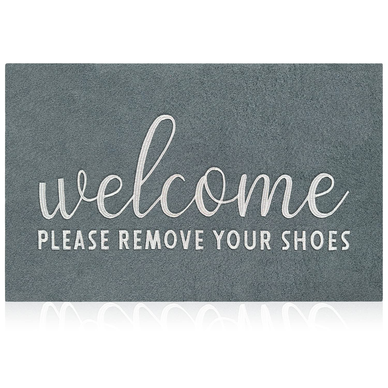 Aazzkang Large Doormat Outdoor Entrance With Non Slip Rubber Backing Welcome Please Remove Your Shoes Mat Easy To Clean Indoor D