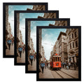Golden State Art, Set of 4, 16x20 Black Color Picture Frame - Sawtooth Hanger for Wall Display - Great for Wedding Photos, Famil