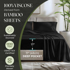 Decolure 100% Organic Viscose Derived From Bamboo Sheets King Size 4Pcs - Ultra Soft & Luxuriously Cooling, 17'' Deep Pocket, Do