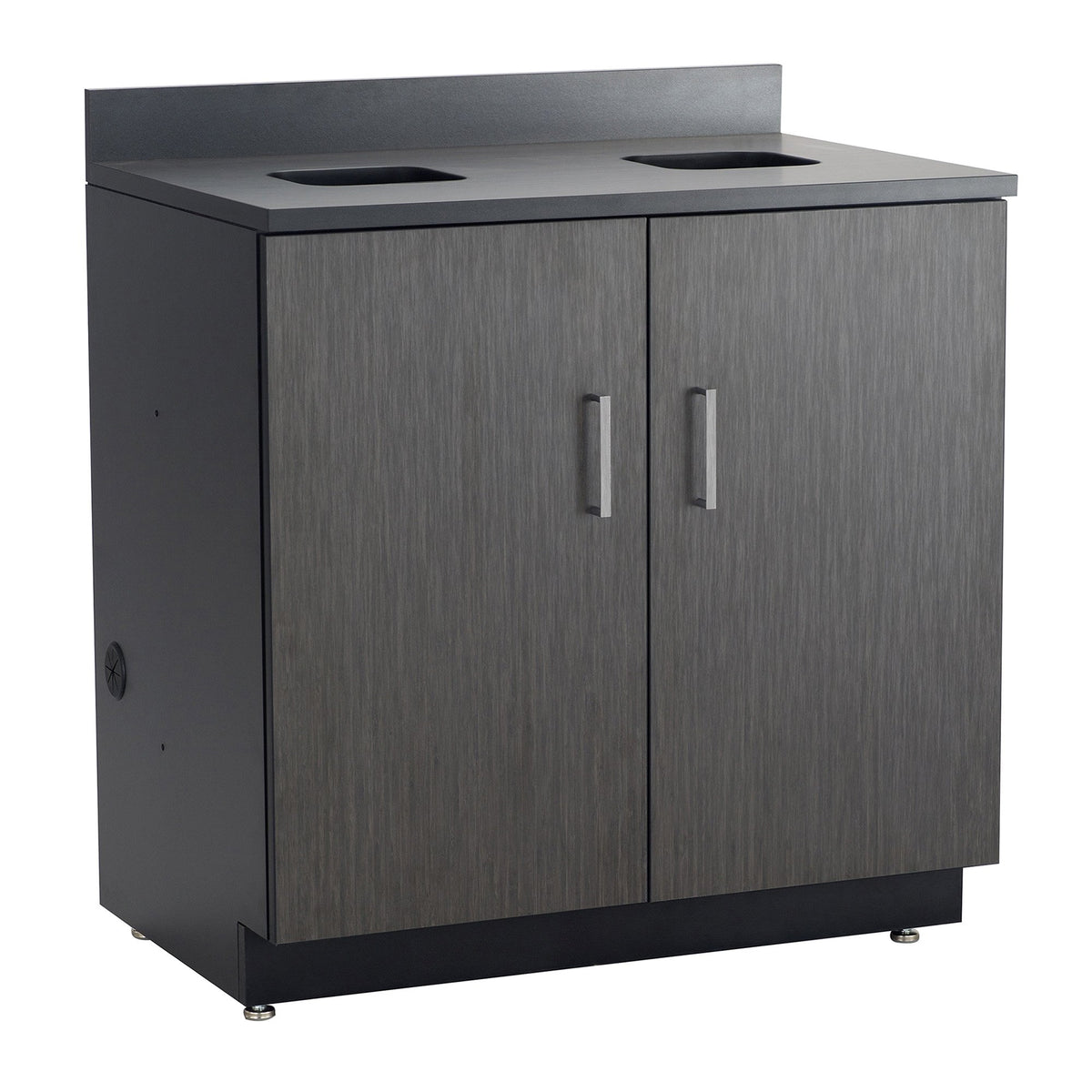 Safco Products 1704AN Modular Hospitality Breakroom Base Cabinet, Waste Management, 2 Door Compartment, Asian Night Base, Black Top