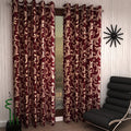 Home Sizzler 2 Piece Eyelet Polyester Window Curtain  5ft, Maroon