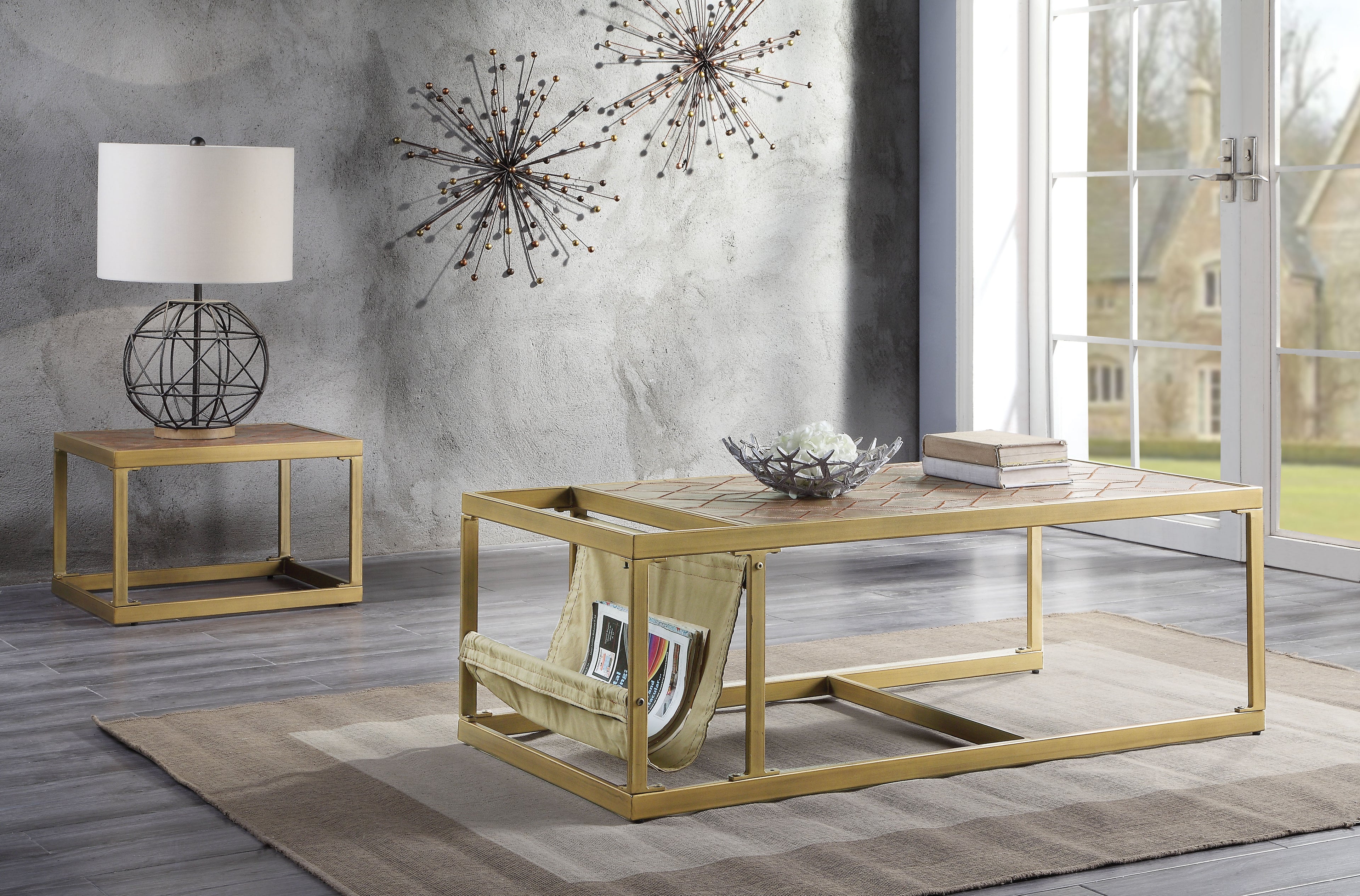 Genevieve - Coffee Table Retro Brown Top Grain Leather