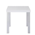 End Table, White High Gloss & Chrome