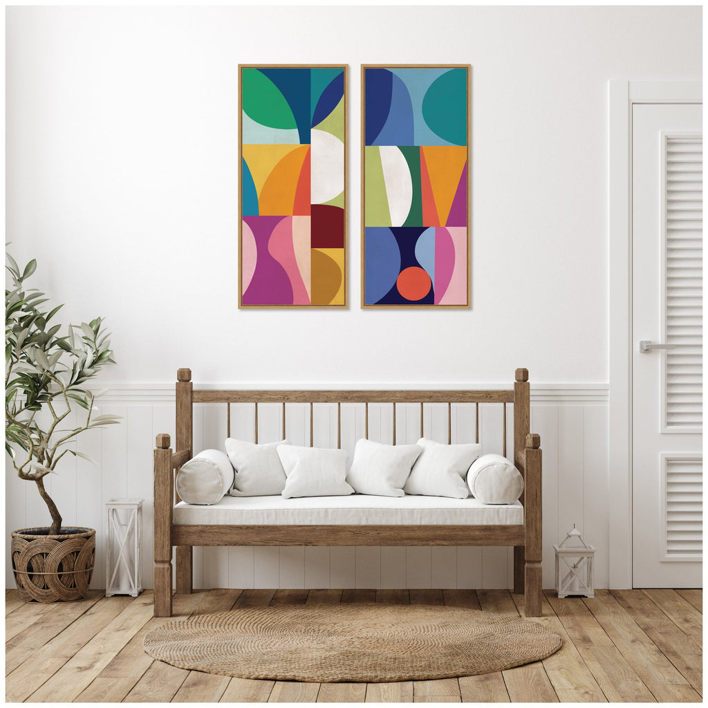 Abstract Panels 2 Piece Framed Canvas Wall Art Set by Rachel Lee