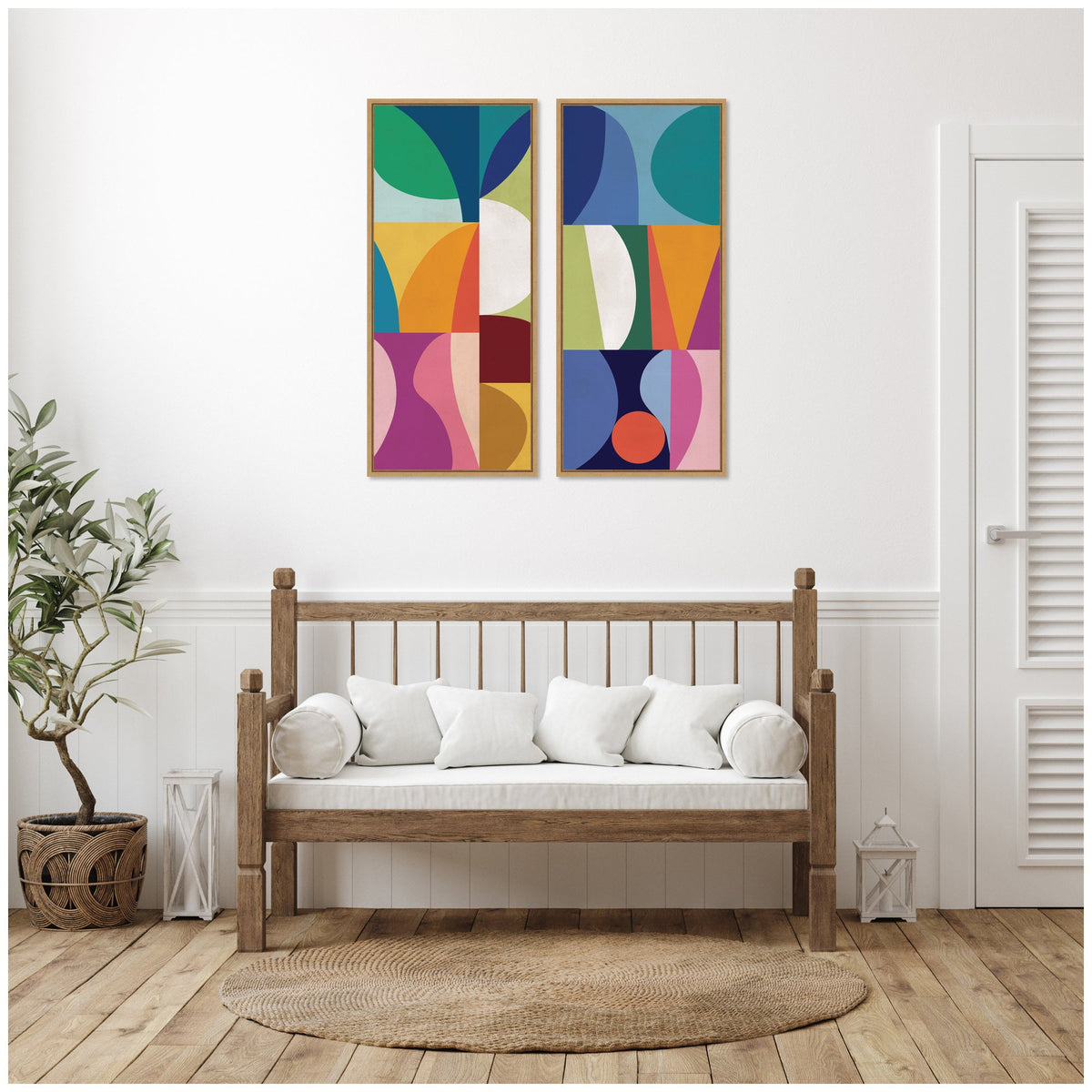 Abstract Panels 2 Piece Framed Canvas Wall Art Set by Rachel Lee