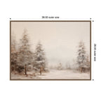 Sylvie Beaded Warm Neutral Winter Forest Landscape Framed Canvas by The Creative Bunch Studio