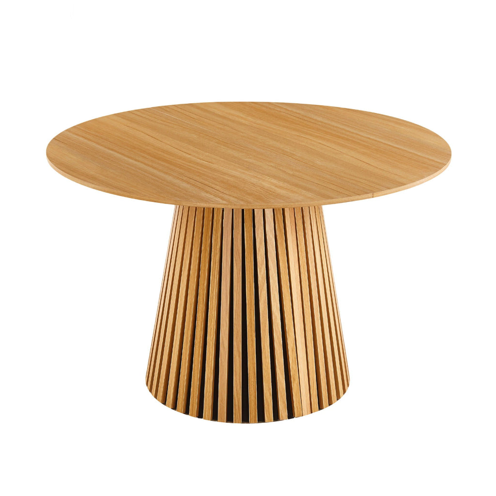 Extendable Pedestal Multifunctional Dining Table - Oak