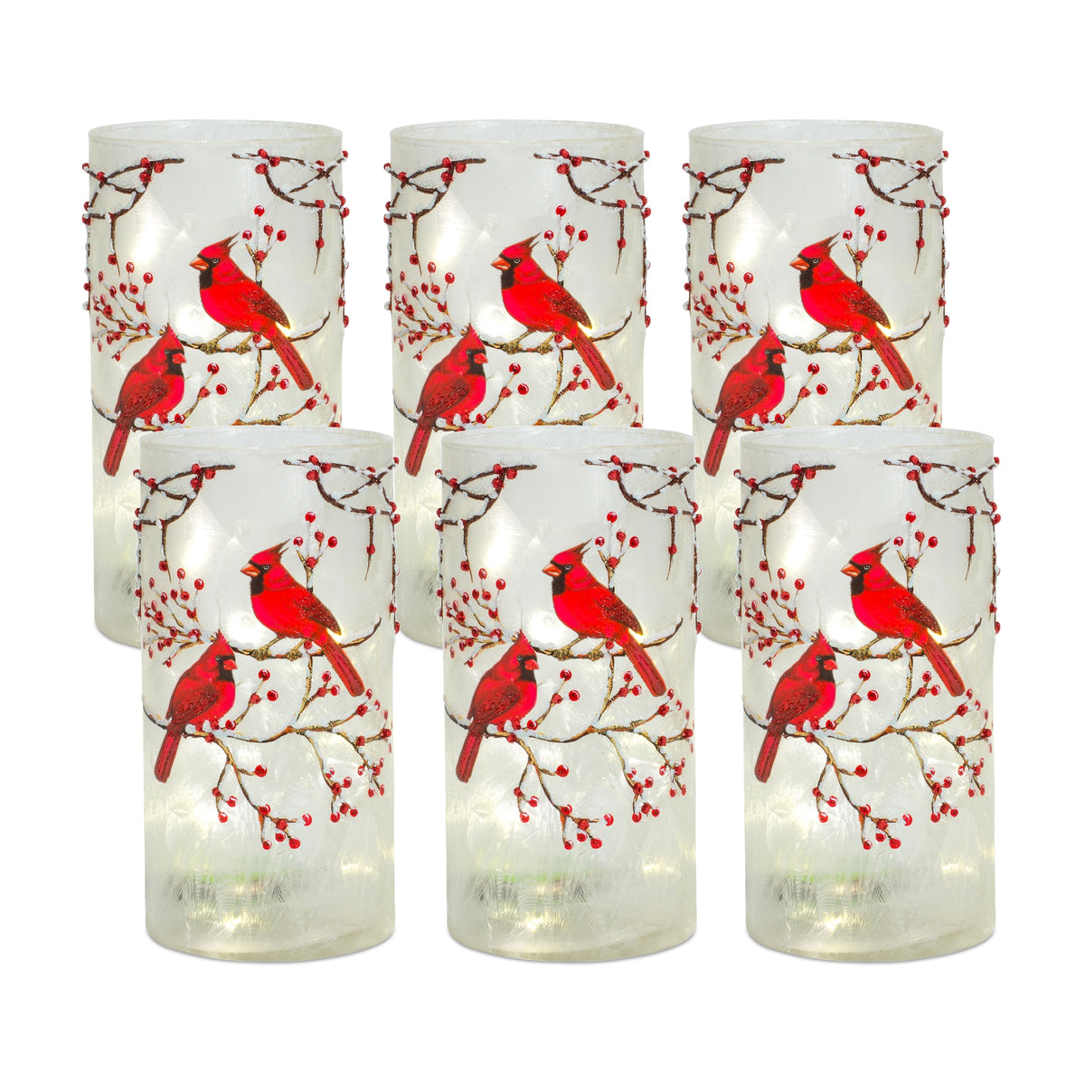 Cardinal Berry Candle Holder (Set of 6)